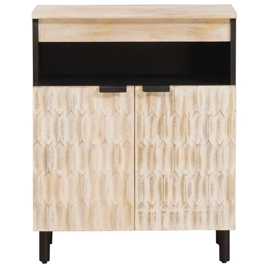 Buffet avec stockage Finition Lavage Blanc 60 x 33 x 75 cm - 3