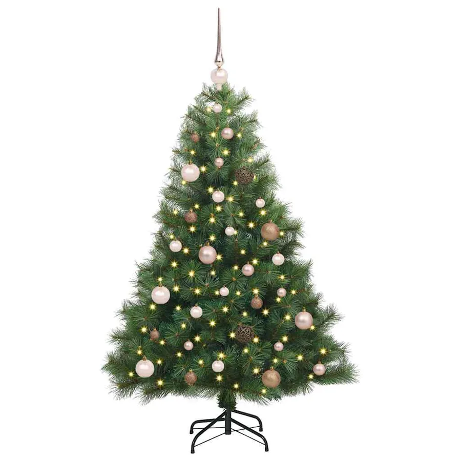 Sapin de Noël artificiel avec 150 LED Vert 150 cm PE et PVC - 3