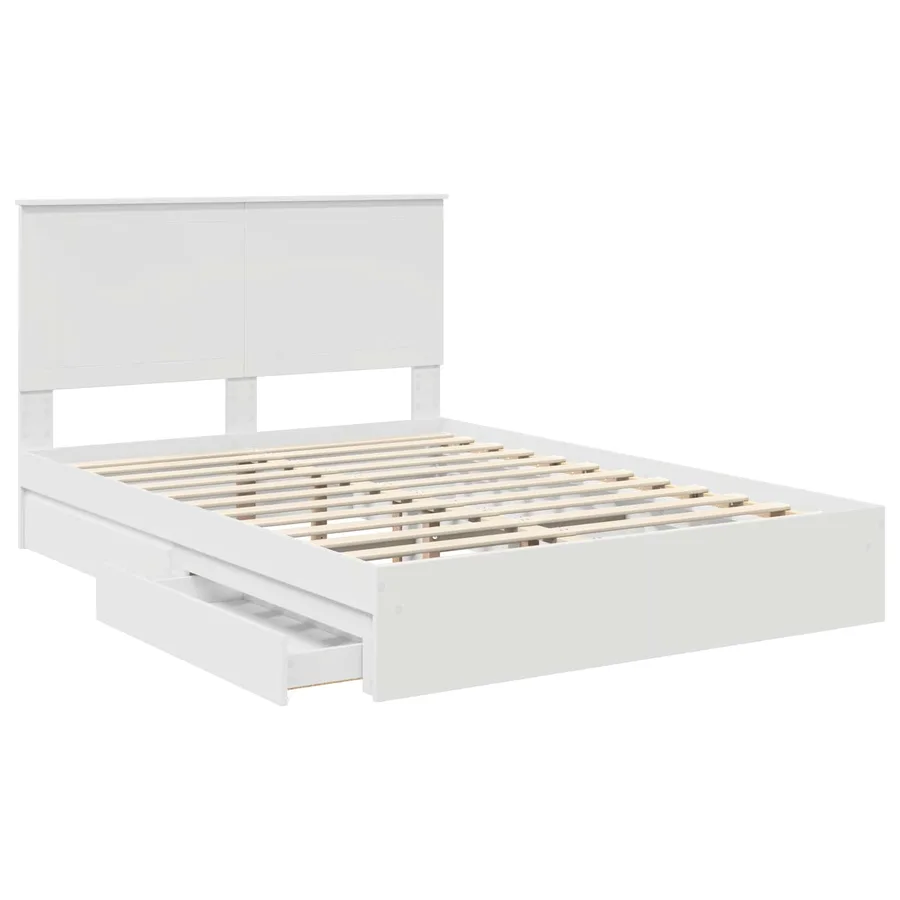 Lit de Rangement Blanc 140 x 190 cm Bois d'ingénierie - 5