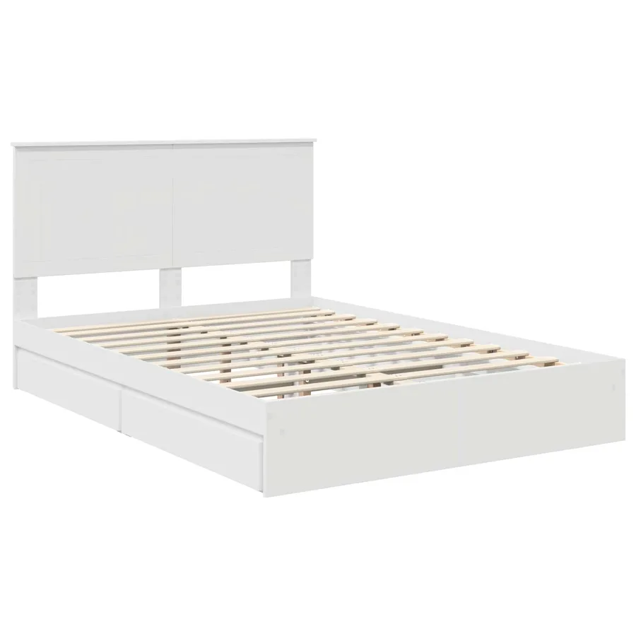 Lit de Rangement Blanc 140 x 200 cm Bois d'ingénierie - 4