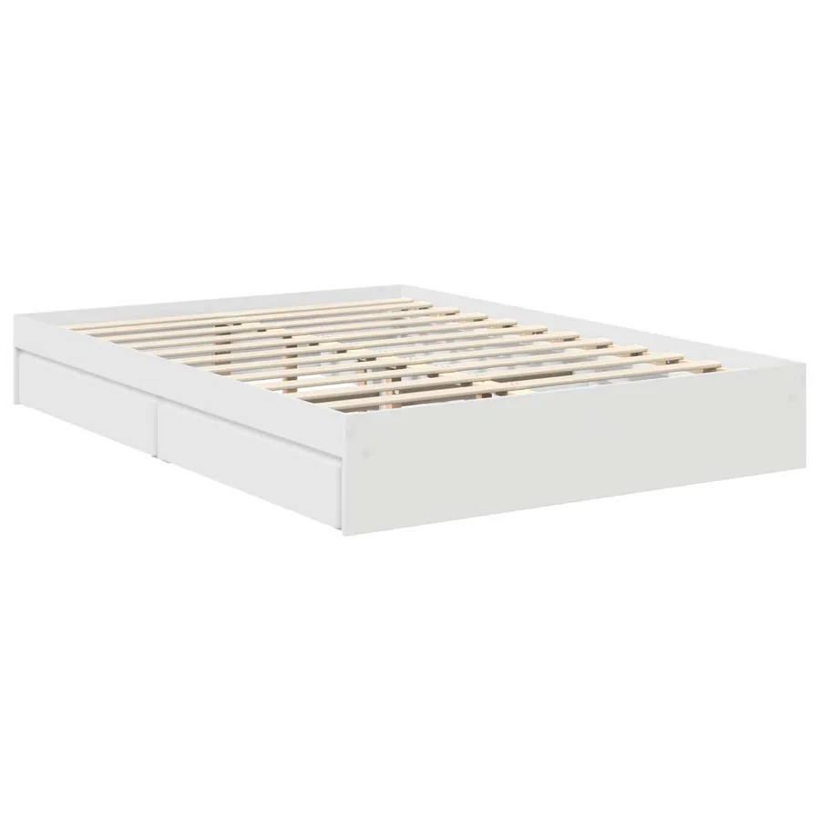 Lit de Rangement Blanc 140 x 200 cm Bois d'ingénierie - 6