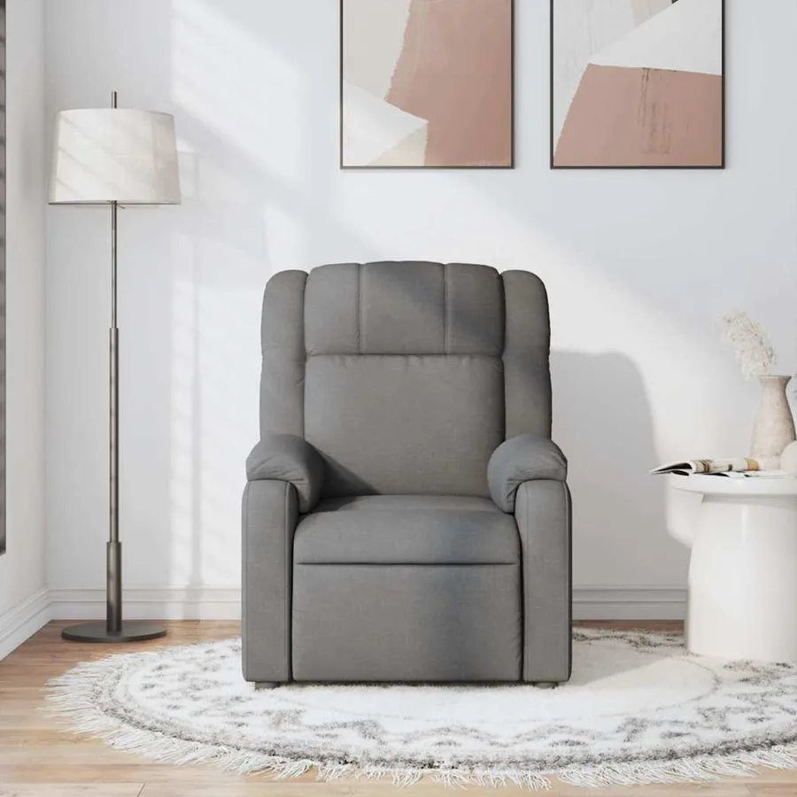 Fauteuil de massage inclinable Gris foncé Tissu - 3