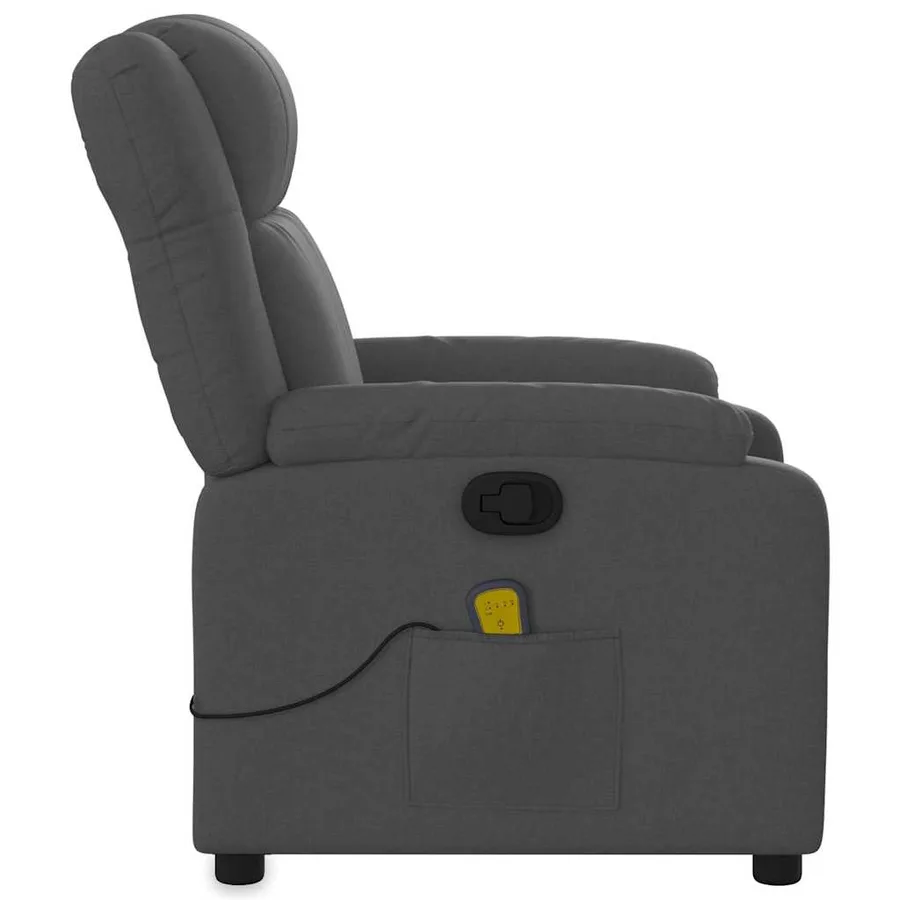 Fauteuil de massage inclinable Gris foncé Tissu - 9