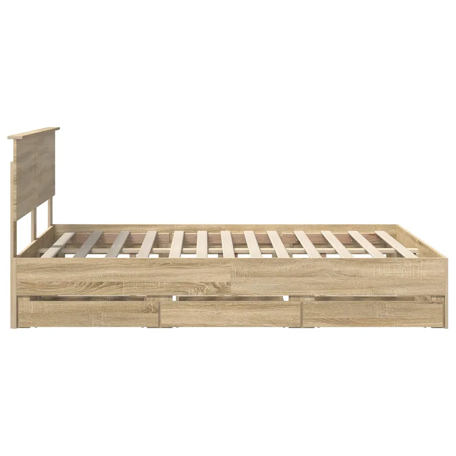 Cadre de lit Chêne Sonoma 150 x 200 cm Bois Ingénierie - 9