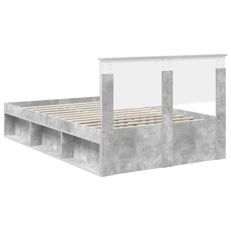 Cadre de lit Béton 120 x 200 cm Bois d'ingénierie - 9