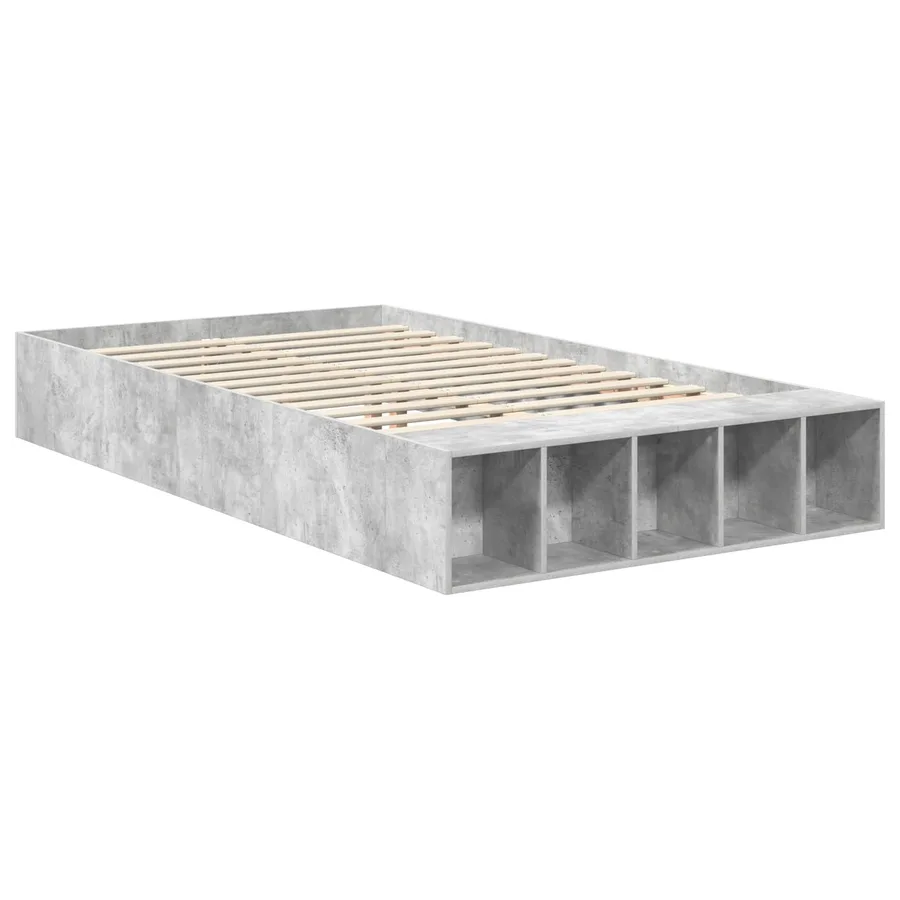 Cadre de lit Gris béton 120 x 190 cm Bois d'ingénierie - 5