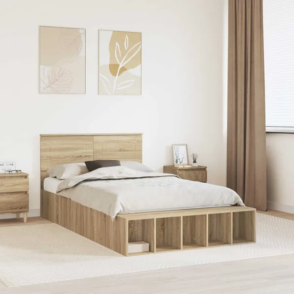 Cadre de lit Chêne Sonoma 120 x 200 cm Bois d'ingénierie