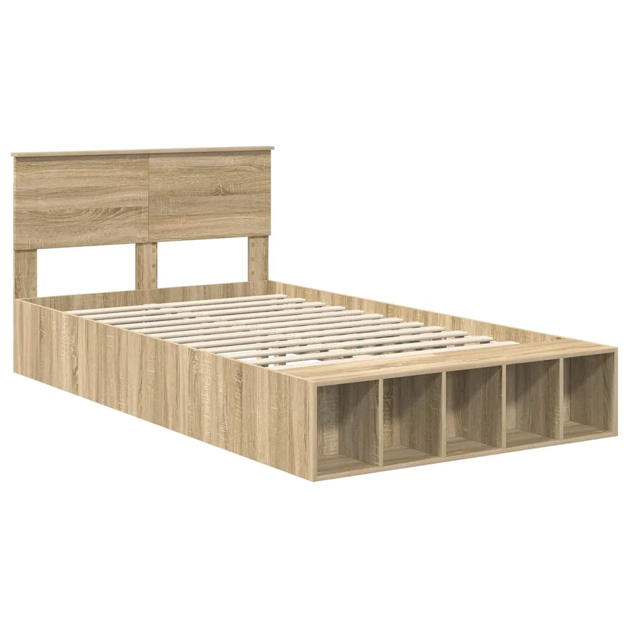 Cadre de lit Chêne Sonoma 120 x 200 cm Bois d'ingénierie - 4