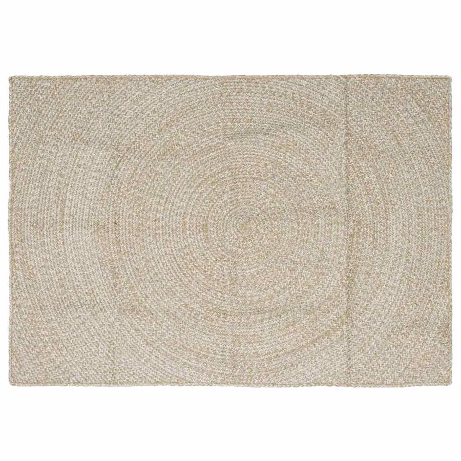 Tapis de surface Naturel et Blanc 120 x 170 cm Jute