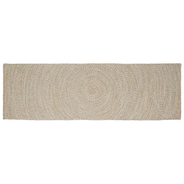 Tapis de surface Naturel et Blanc 60 x 250 cm Jute
