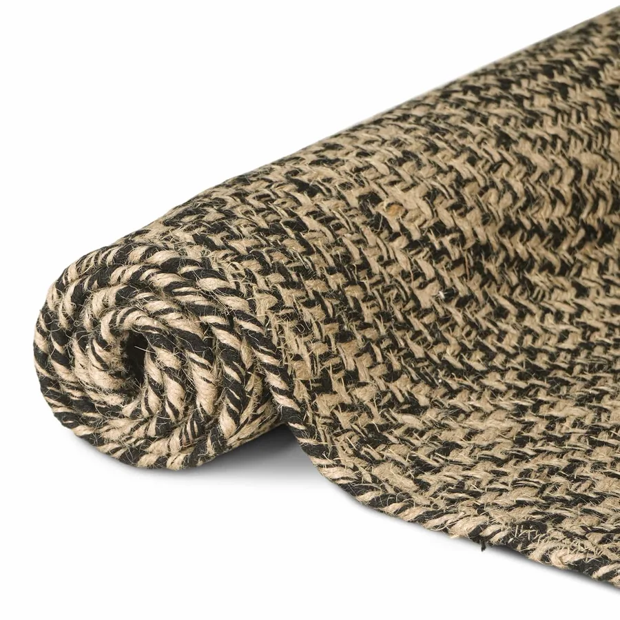 Tapis de surface Naturel et noir 80 x 200 cm Jute - 2