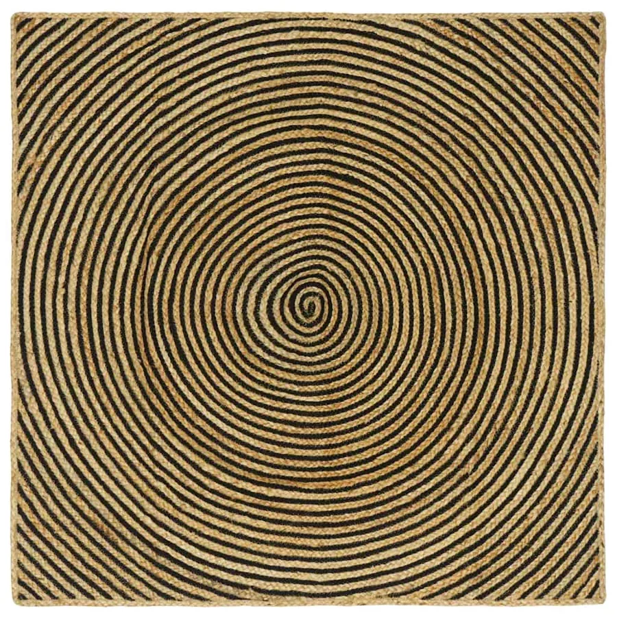 Tapis de surface Noir 120 x 120 cm Jute