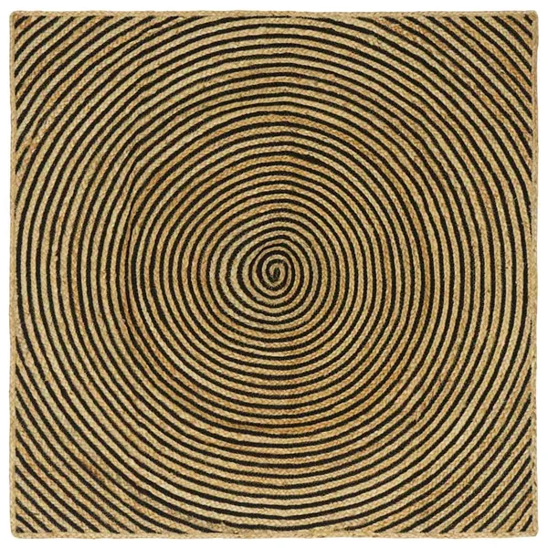 Tapis de surface Noir 120 x 120 cm Jute