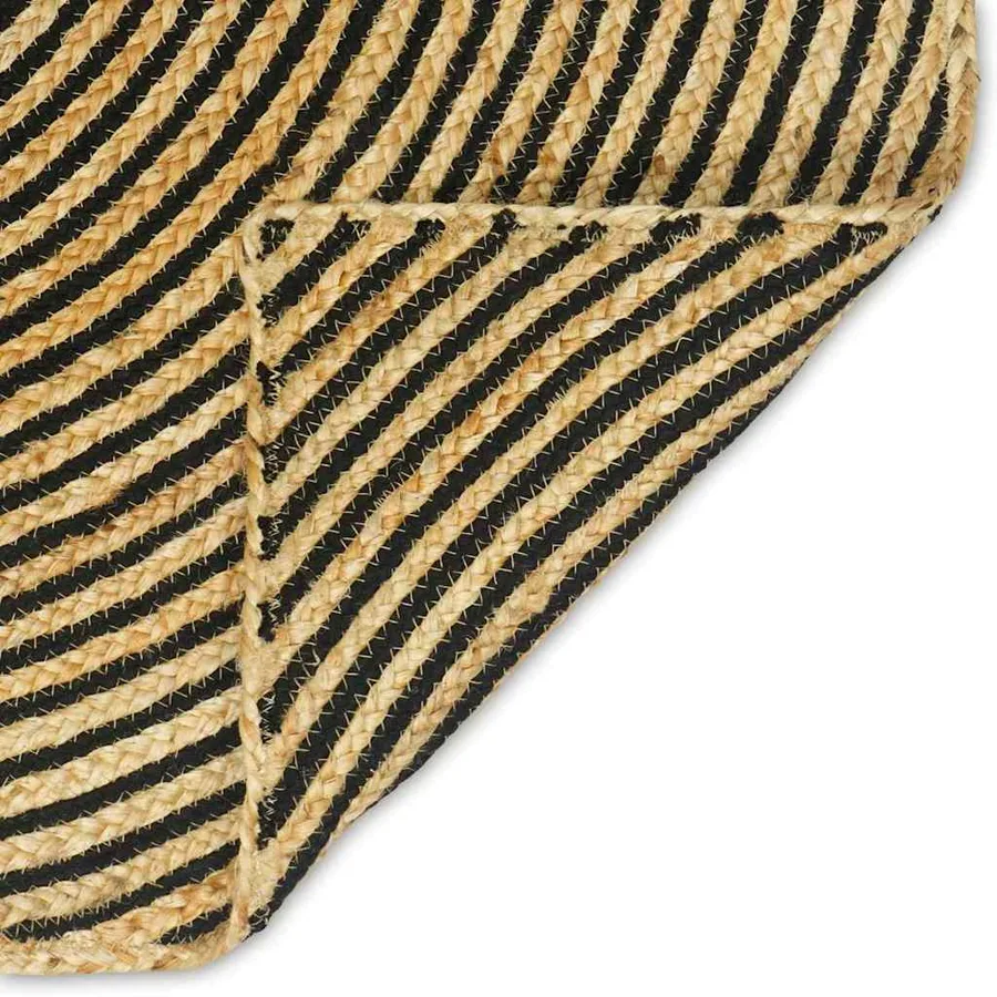 Tapis de surface Noir 120 x 120 cm Jute - 6