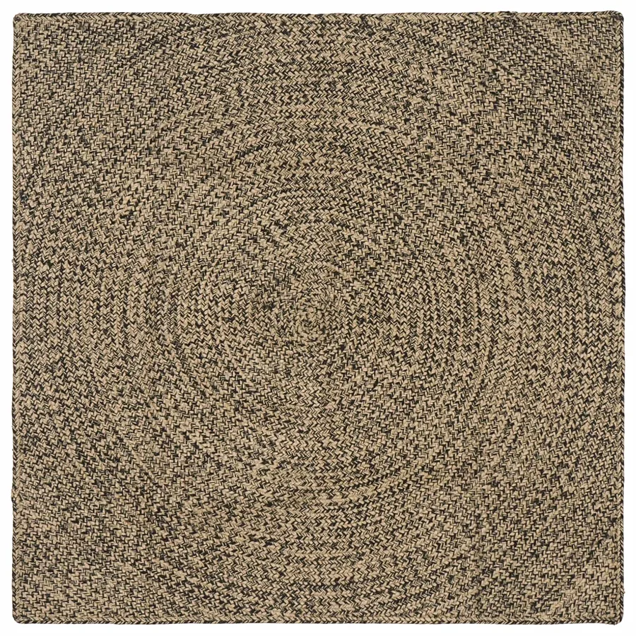 Tapis de surface Naturel et noir 160 x 160 cm Jute