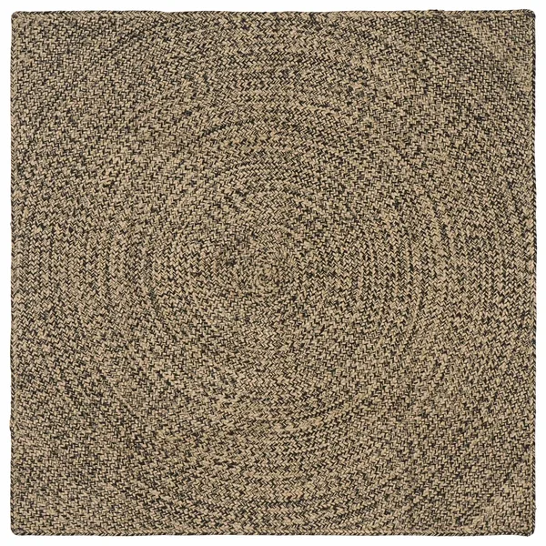 Tapis de surface Naturel et noir 160 x 160 cm Jute