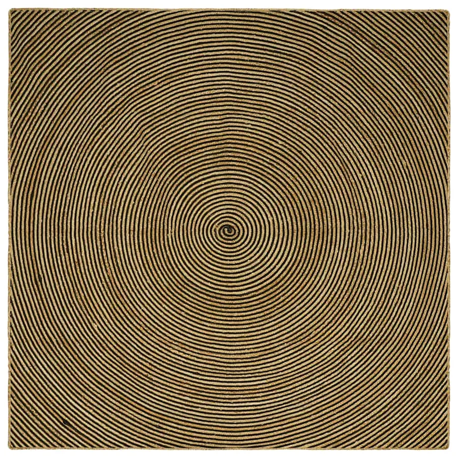 Tapis de surface Noir 240 x 240 cm Jute