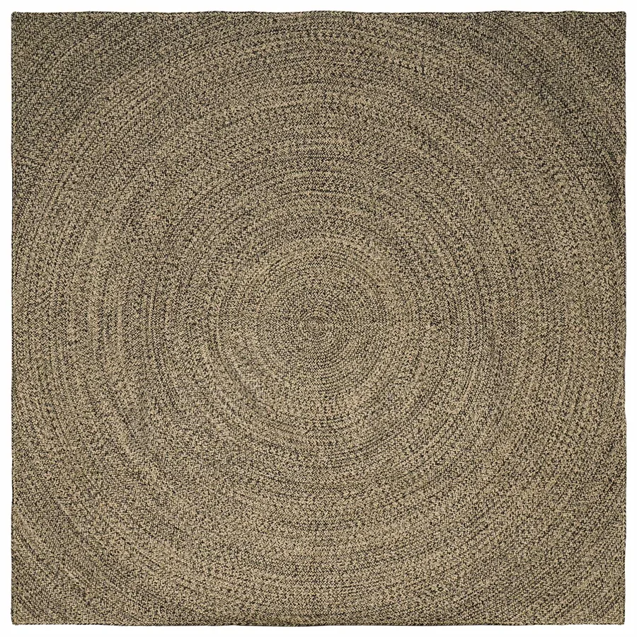 Tapis de surface Naturel et noir 240 x 240 cm Jute