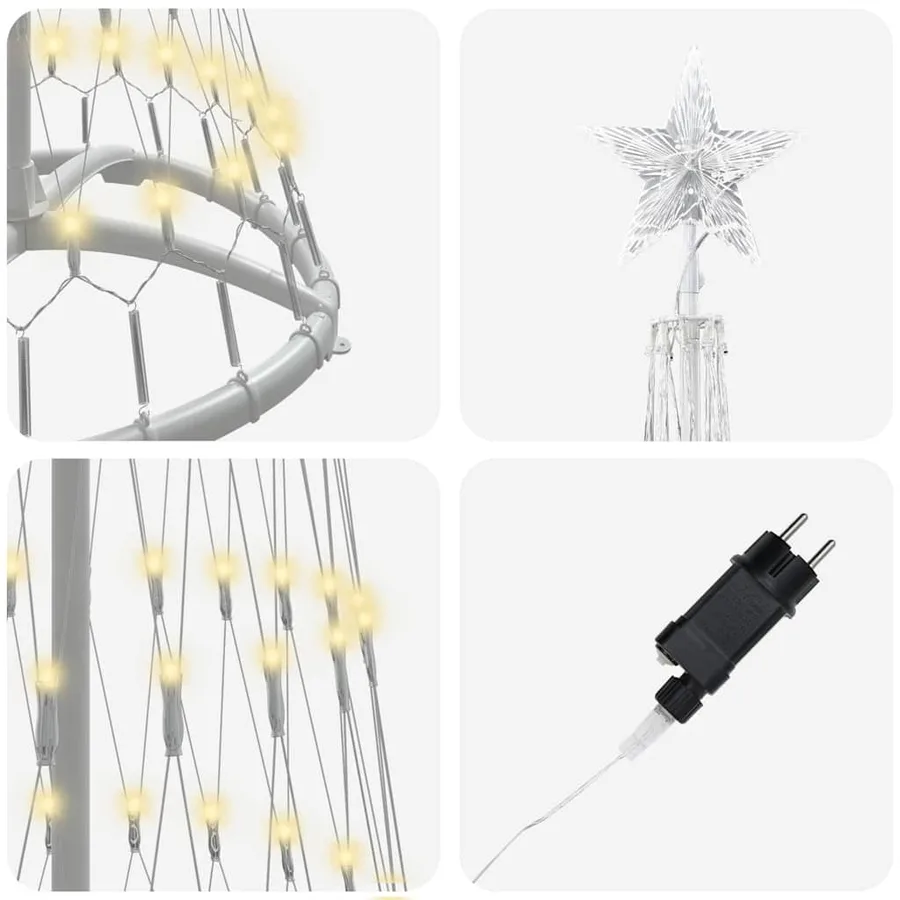 Arbre de Noël LED Blanc chaud 51 x 51 x 190 cm Métal - 6
