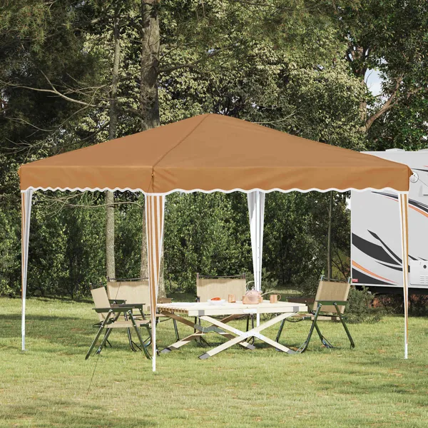 Tente de fête pop-up 288 x 288 x 245 cm Beige Tissu Oxford