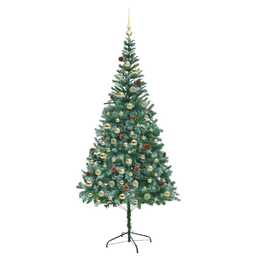 Sapin de Noël artificiel avec 300 LED Vert 210 cm PVC et Acier - 4