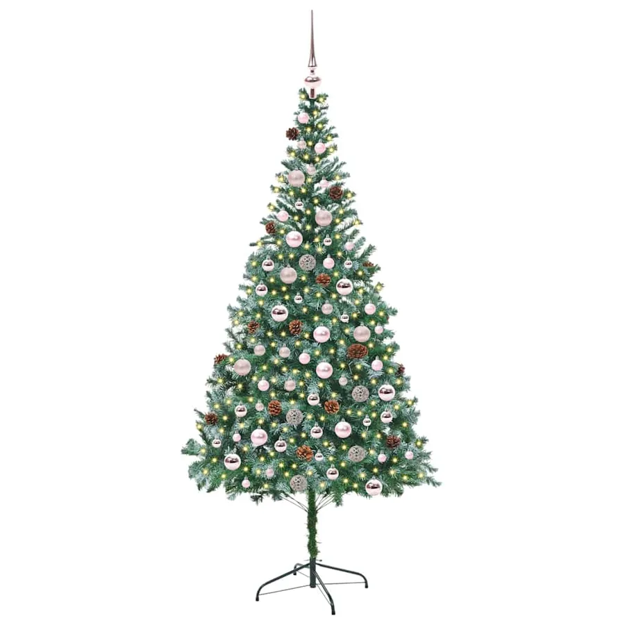 Sapin de Noël artificiel avec 300 LED Vert 210 cm PVC et Acier - 3