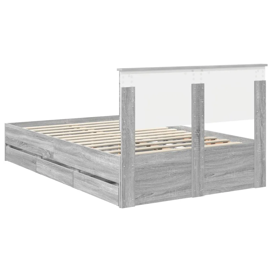 Cadre de lit Gris Sonoma 120 x 190 cm Bois Ingénierie - 10