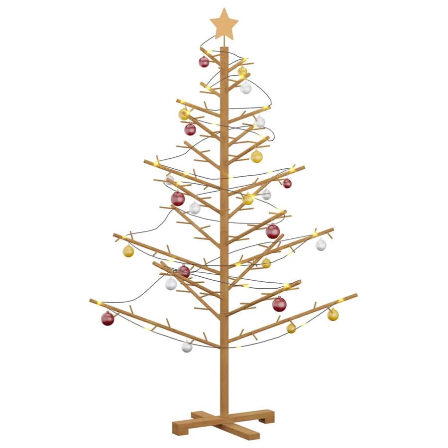 Arbre de Noël en bois Marron 150 cm Bois de pin massif - 3