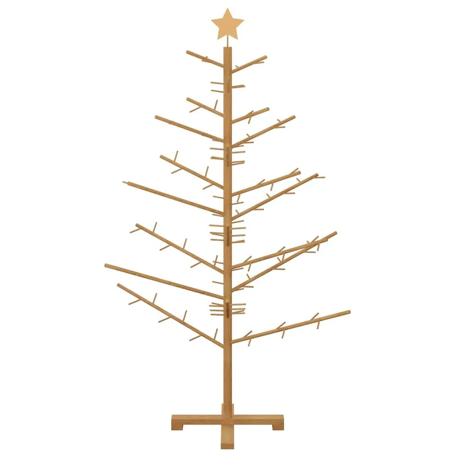 Arbre de Noël en bois Marron 150 cm Bois de pin massif - 5