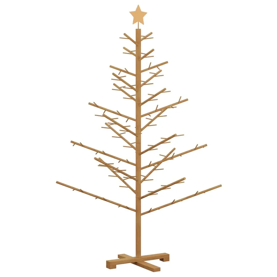 Arbre de Noël en bois Marron 150 cm Bois de pin massif - 7