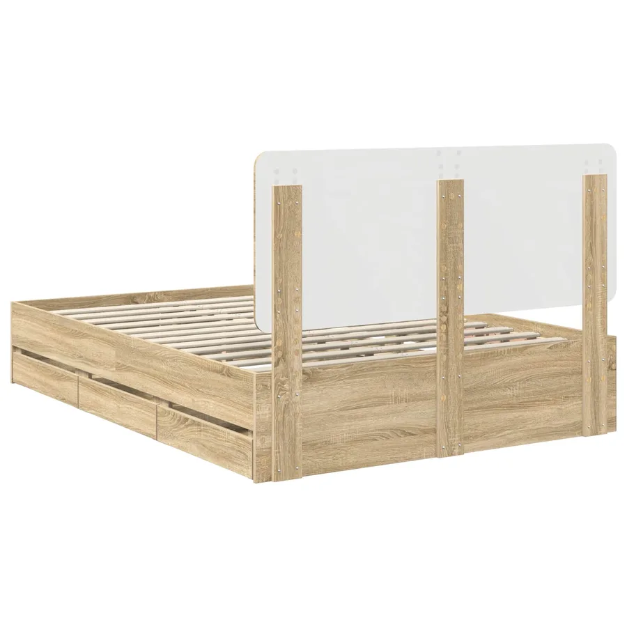 Cadre de lit Chêne Sonoma 140 x 200 cm Bois Ingénierie - 10
