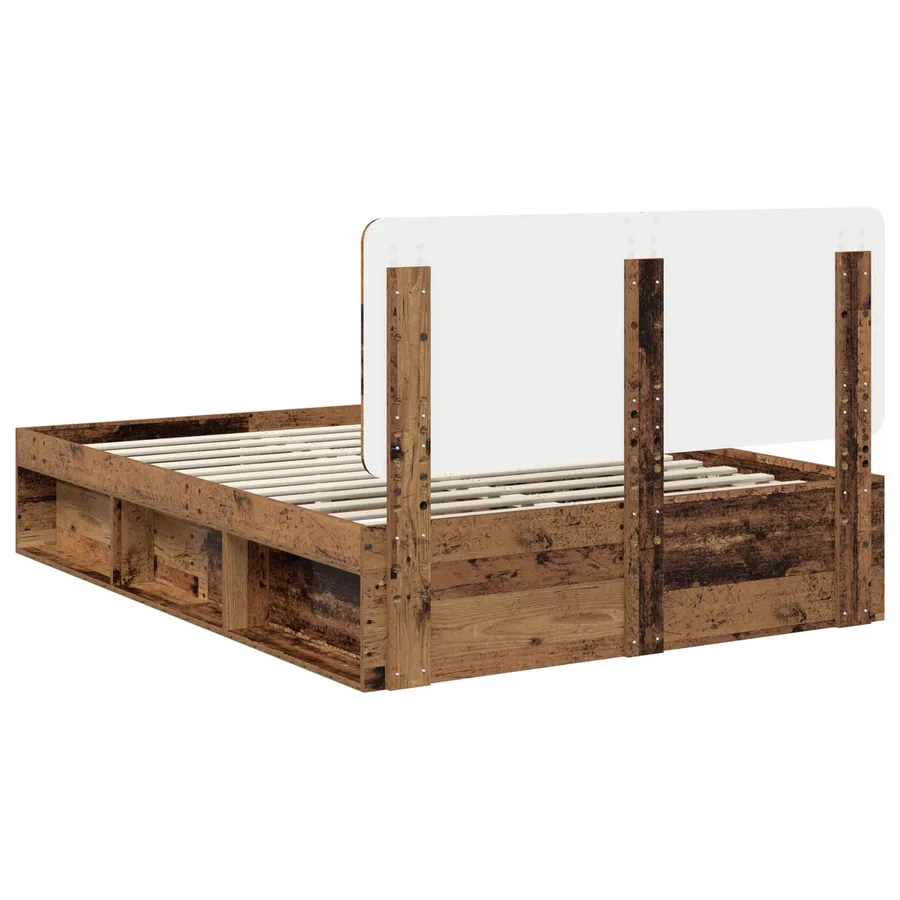 Cadre de lit Bois ancien 140 x 190 cm Bois de pin massif - 9
