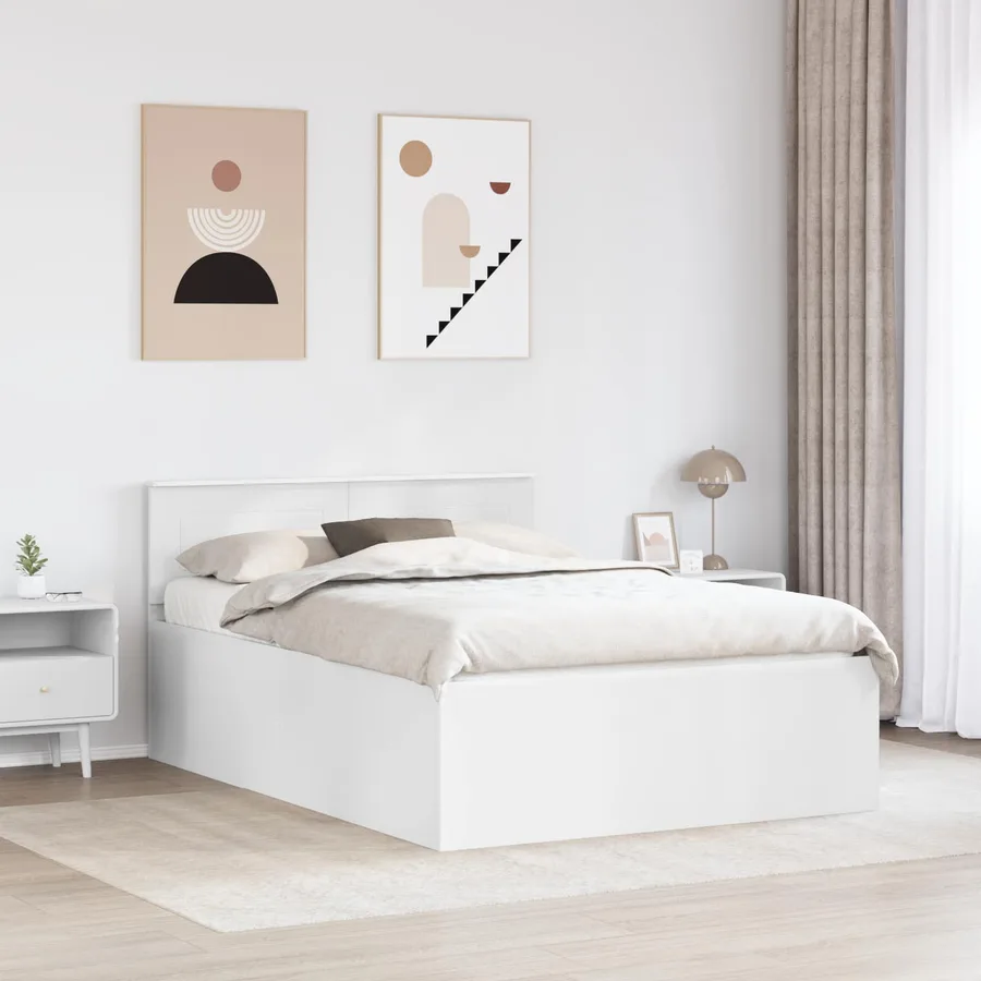 Cadre de lit Blanc 140 x 200 cm Bois d'ingénierie - 3