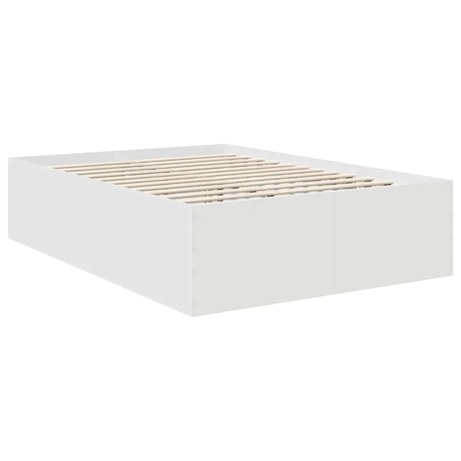 Cadre de lit Blanc 140 x 190 cm Bois d'ingénierie - 5