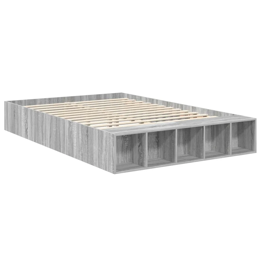 Cadre de lit Gris Sonoma 140 x 190 cm Bois d'ingénierie - 5