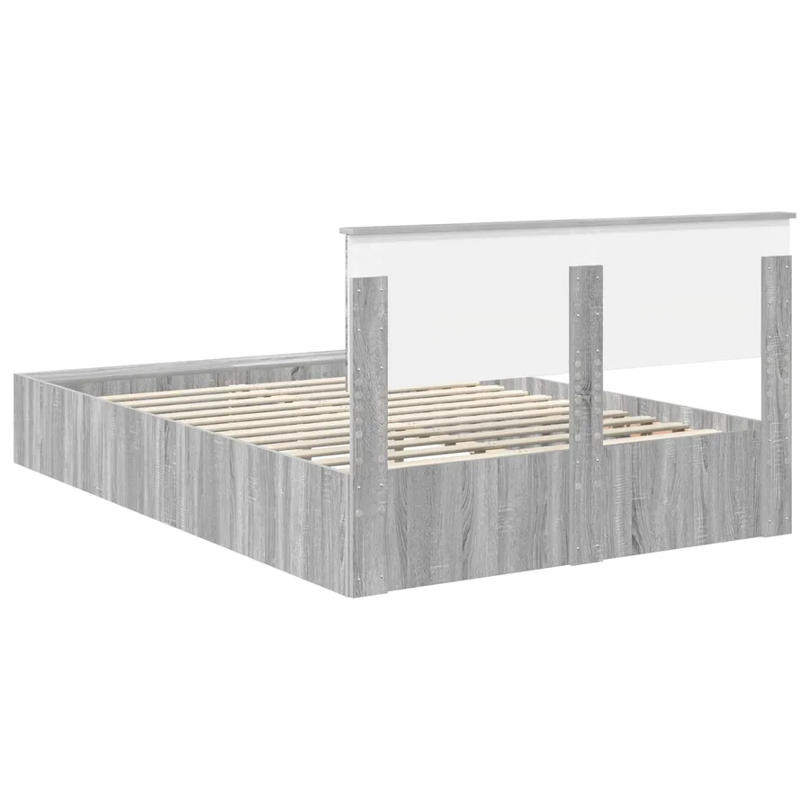 Cadre de lit Gris Sonoma 140 x 190 cm Bois d'ingénierie - 9