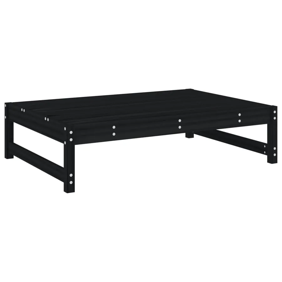 Salon de jardin 2 pcs noir bois massif de pin - 4