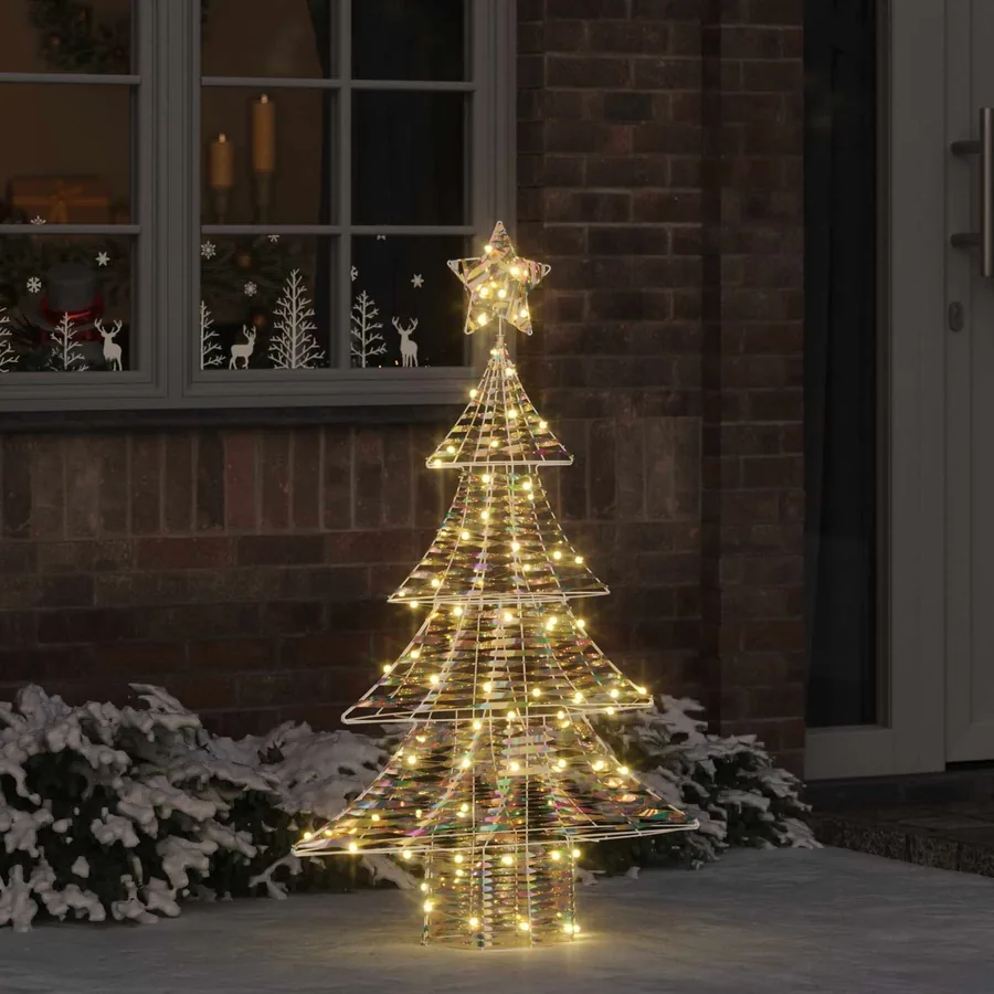 Sapin de Noël avec 120 LED Blanc chaud 120,5 cm PET