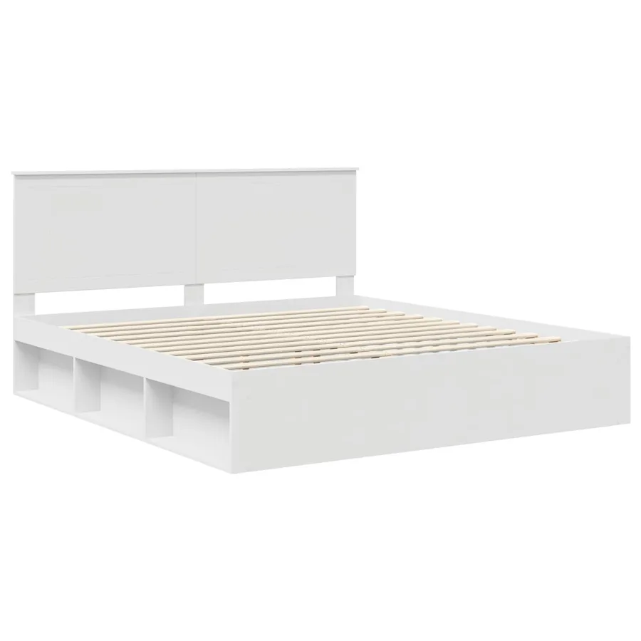 Cadre de lit Blanc 180 x 200 cm Bois de pin massif - 4