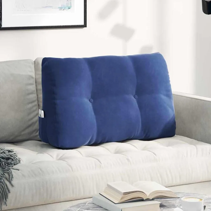 Coussin de Dos Bleu police 80 x 24 x 50 cm Velours