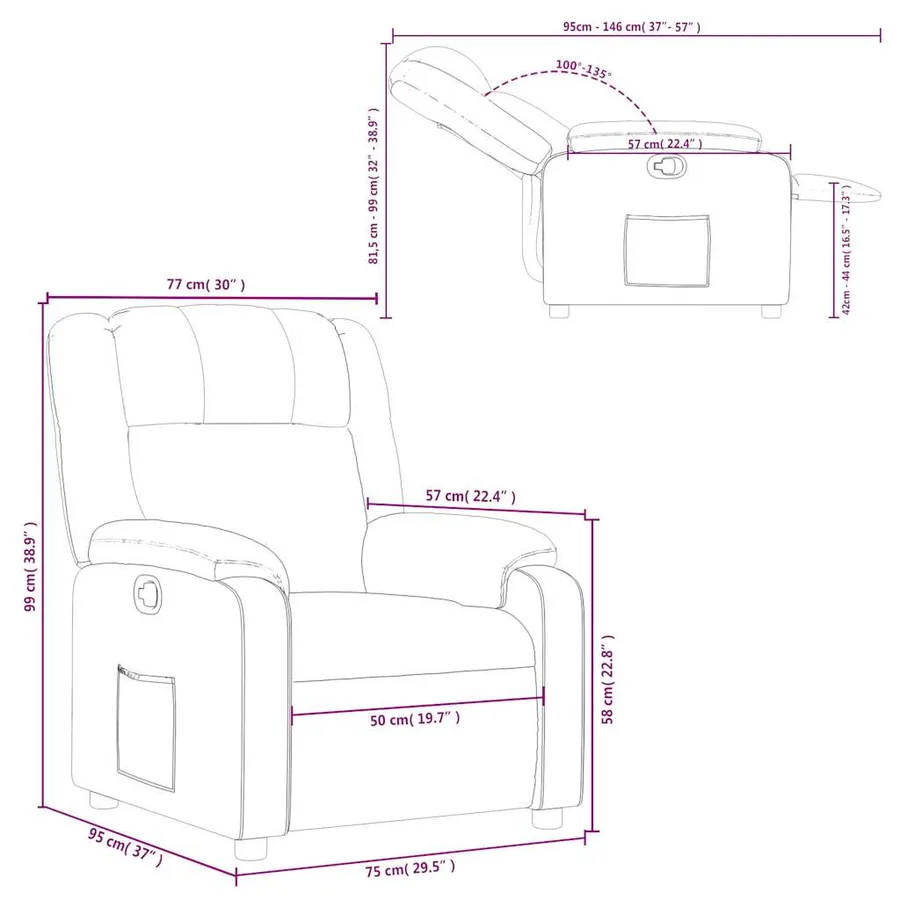 Fauteuil inclinable Vert foncé Tissu - 11