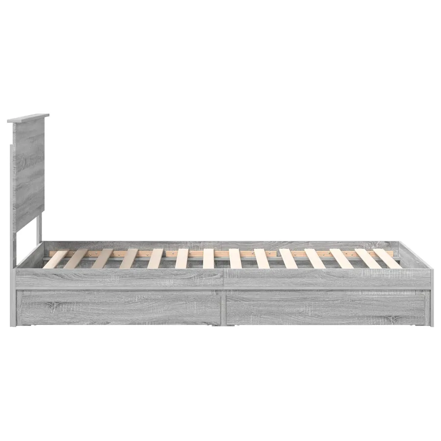 Lit de Rangement Gris Sonoma 90 x 200 cm Bois d'ingénierie - 9