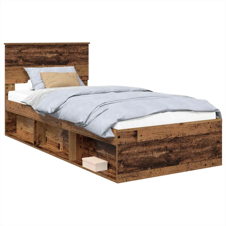 Cadre de lit Bois ancien 75 x 190 cm Bois d'ingénierie - 2