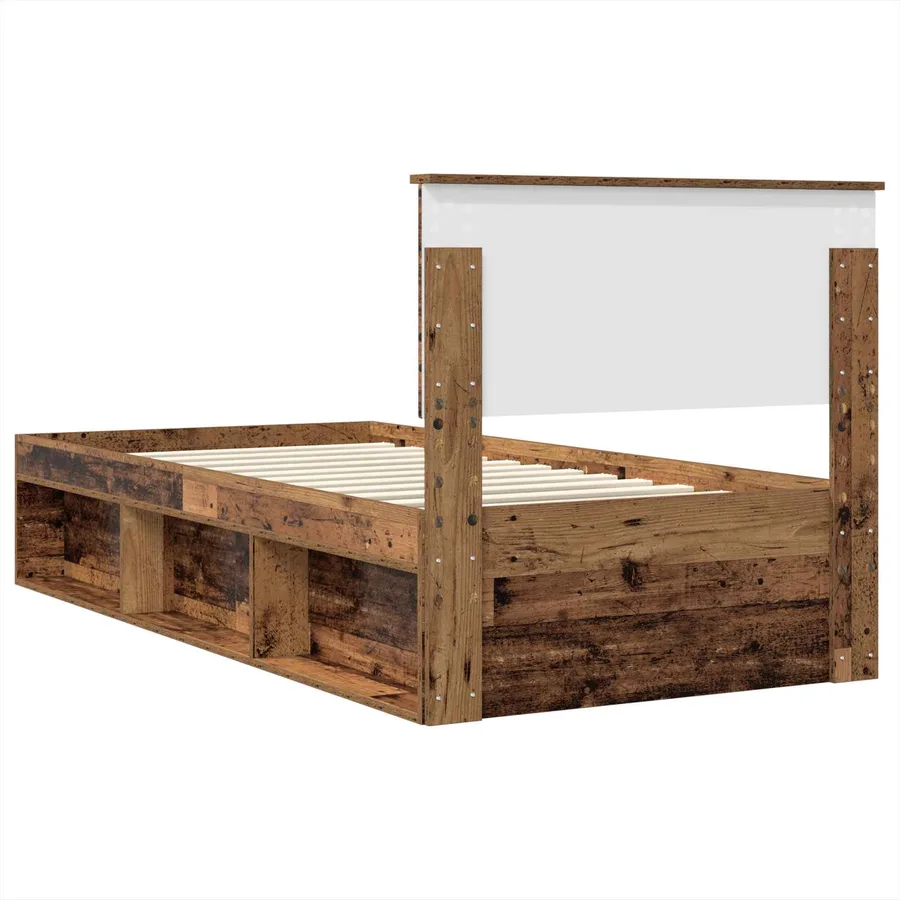 Cadre de lit Bois ancien 75 x 190 cm Bois d'ingénierie - 9