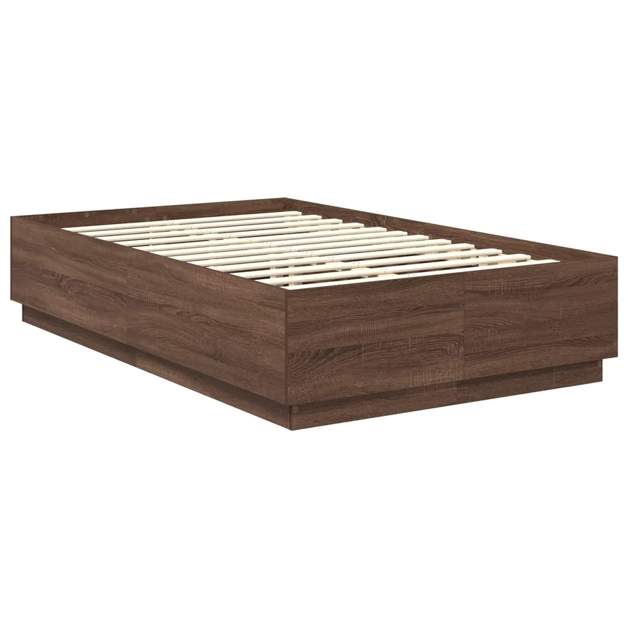 Cadre de lit Chêne brun 120 x 190 cm Bois d'ingénierie - 6