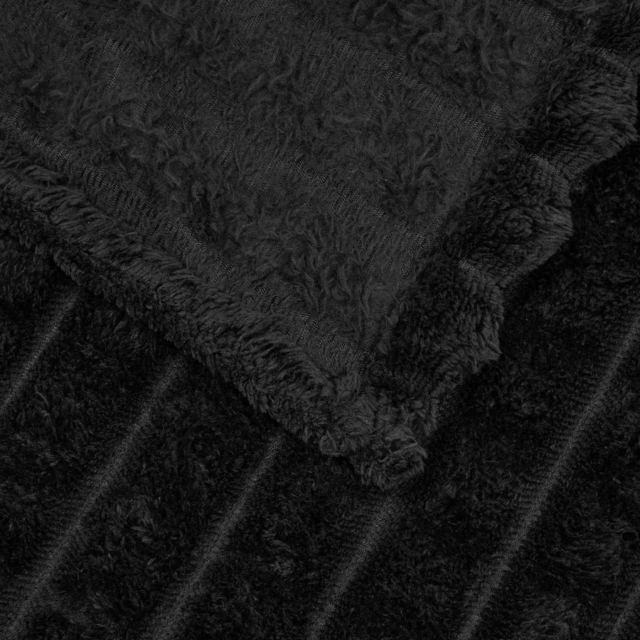 Couvertures à jeter 6 pcs Noir 240 x 220 cm Toison - 6