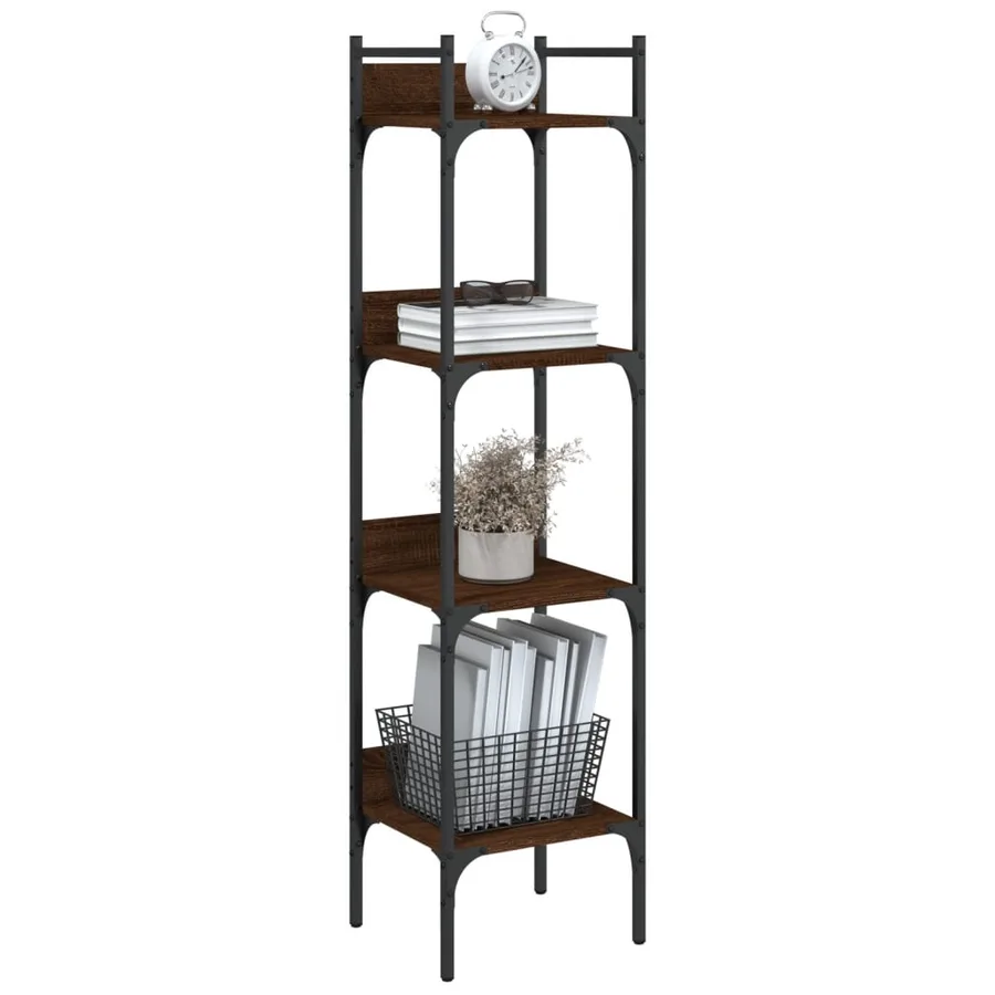 Bibliothèque à 4 niveaux chêne 35x30x138,5 cm bois d'ingénierie - 4