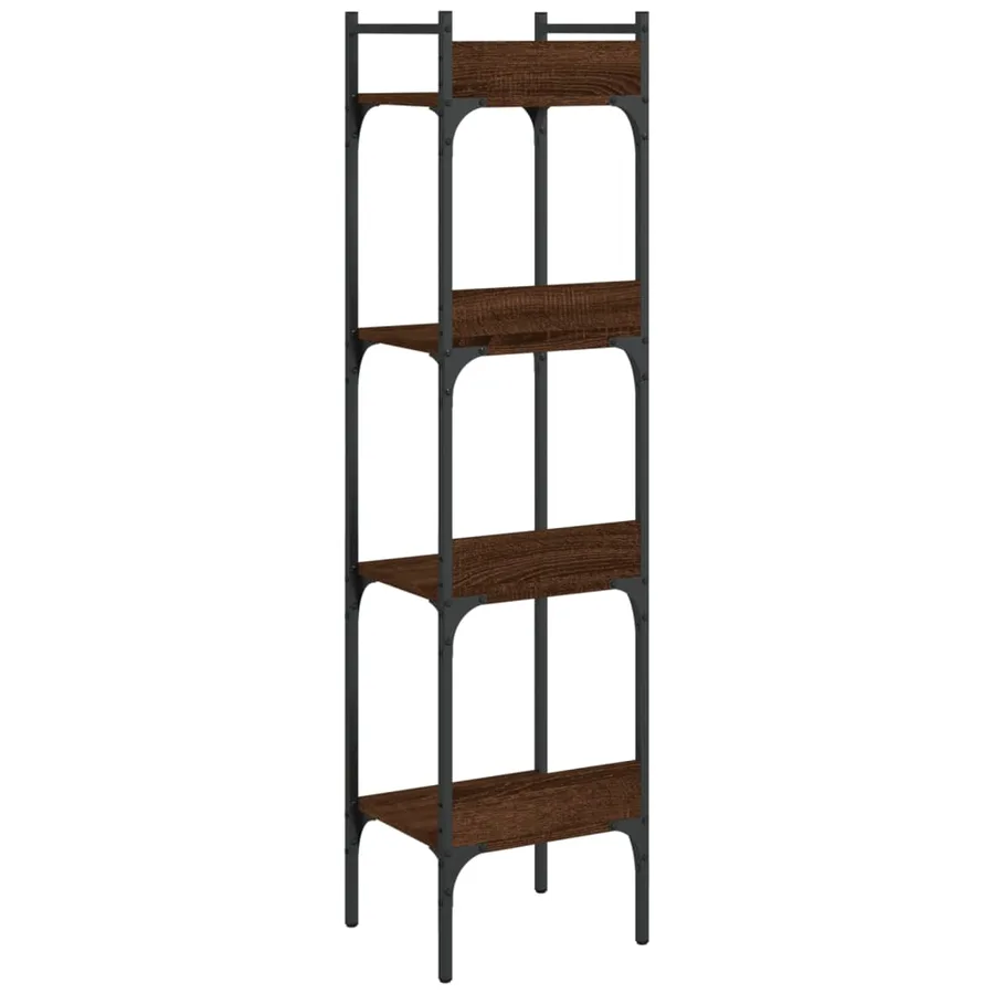 Bibliothèque à 4 niveaux chêne 35x30x138,5 cm bois d'ingénierie - 7