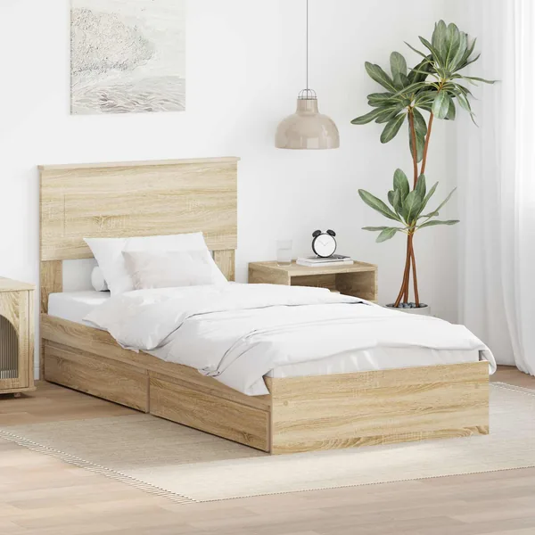 Lit de Rangement Chêne Sonoma 75 x 190 cm Bois d'ingénierie