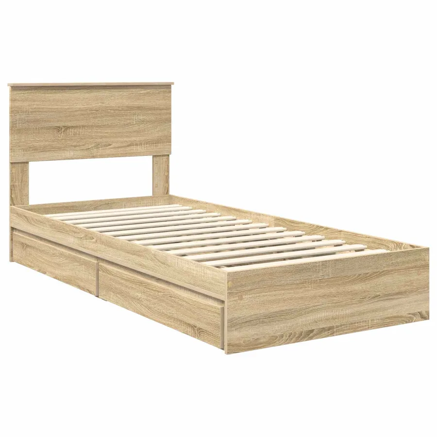 Lit de Rangement Chêne Sonoma 75 x 190 cm Bois d'ingénierie - 4